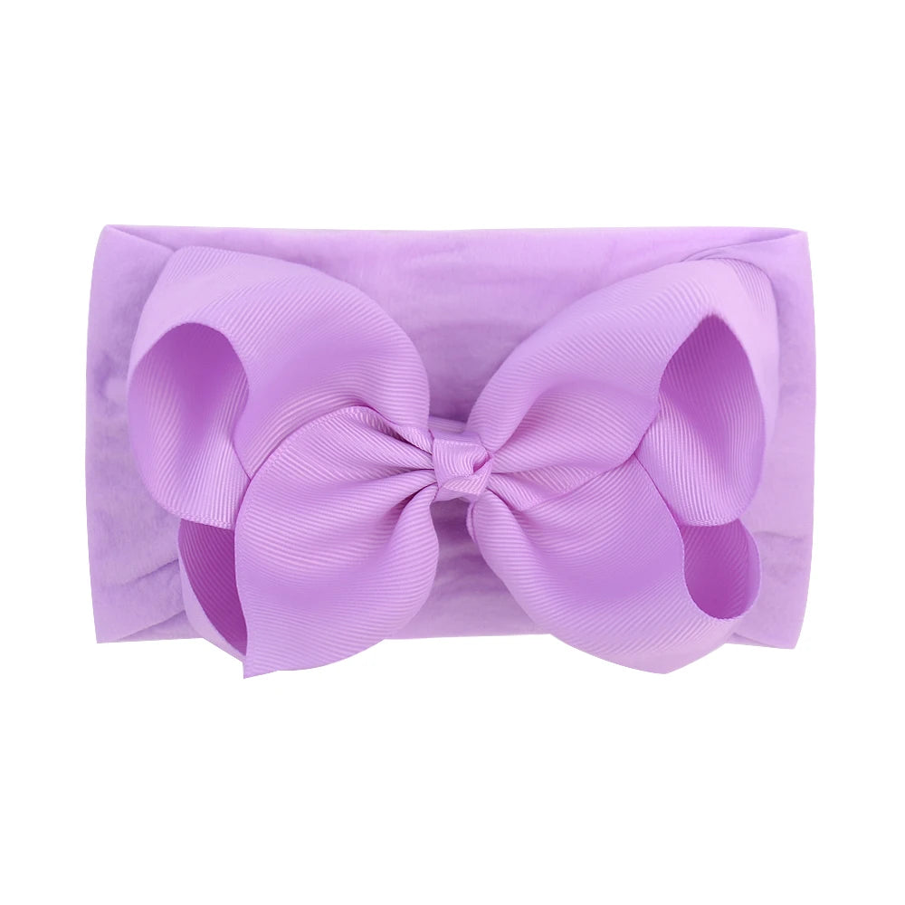 1Pcs Solid Large Baby Bows Cables Turban Headband for Kids Girls Handmade Newborn Toddle Headwear Hair Accessories Wholesale