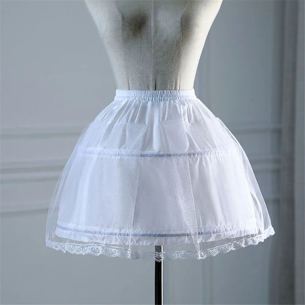 Kids Petticoats for Flower Girls Dresses Little Girls Crinoline 2 Hoop Skirt Petticoat Lolita Skirt Underskirt Vestido De Novia