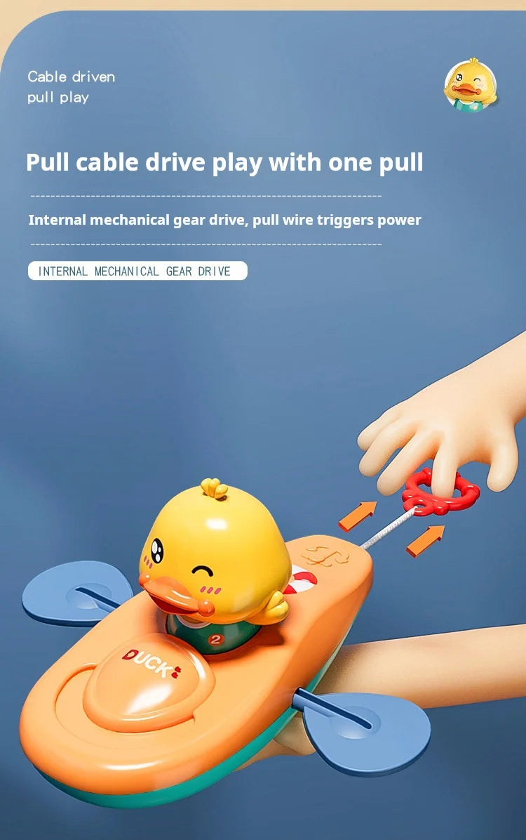 1 Pc Little Yellow Duck Kayak Toy Swimming Pool Bathroom Toy Classic Water Toy Cute Bath Toys Cartoon Little Yellow Duck Boatin