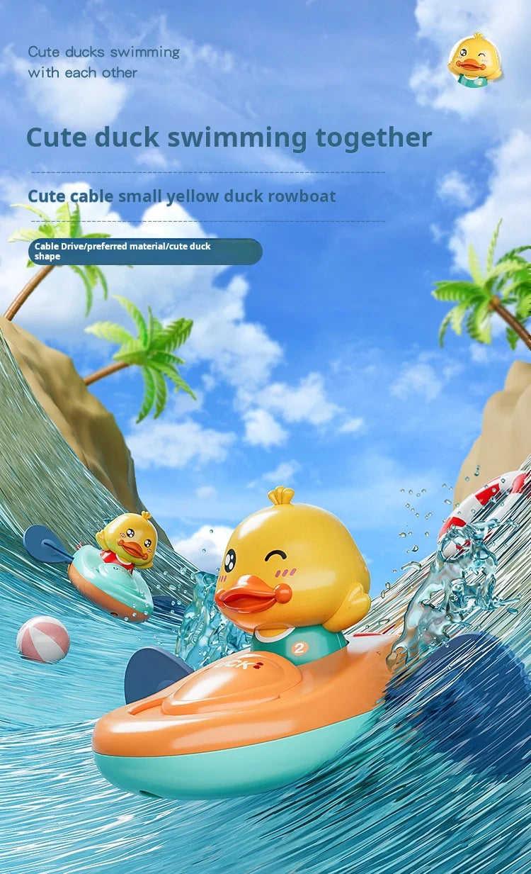 1 Pc Little Yellow Duck Kayak Toy Swimming Pool Bathroom Toy Classic Water Toy Cute Bath Toys Cartoon Little Yellow Duck Boatin