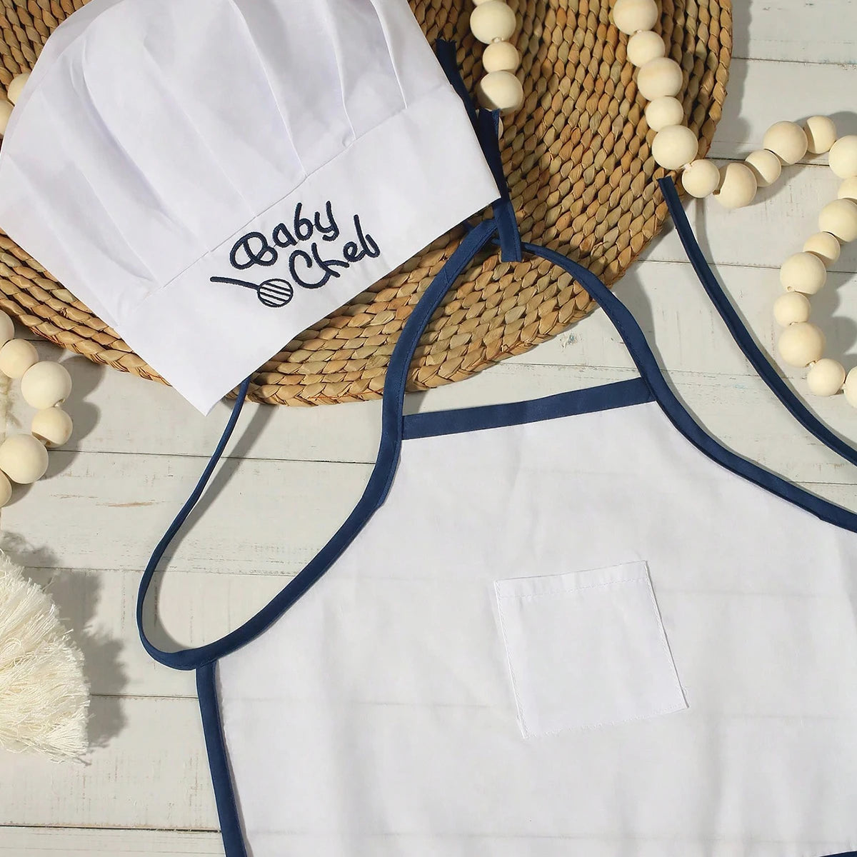 Ylsteed Newborn Chef Set for Photo Shooting Baby Boy Photo Props Bread Print Newborn Picture Idear Infant Photography Outfits