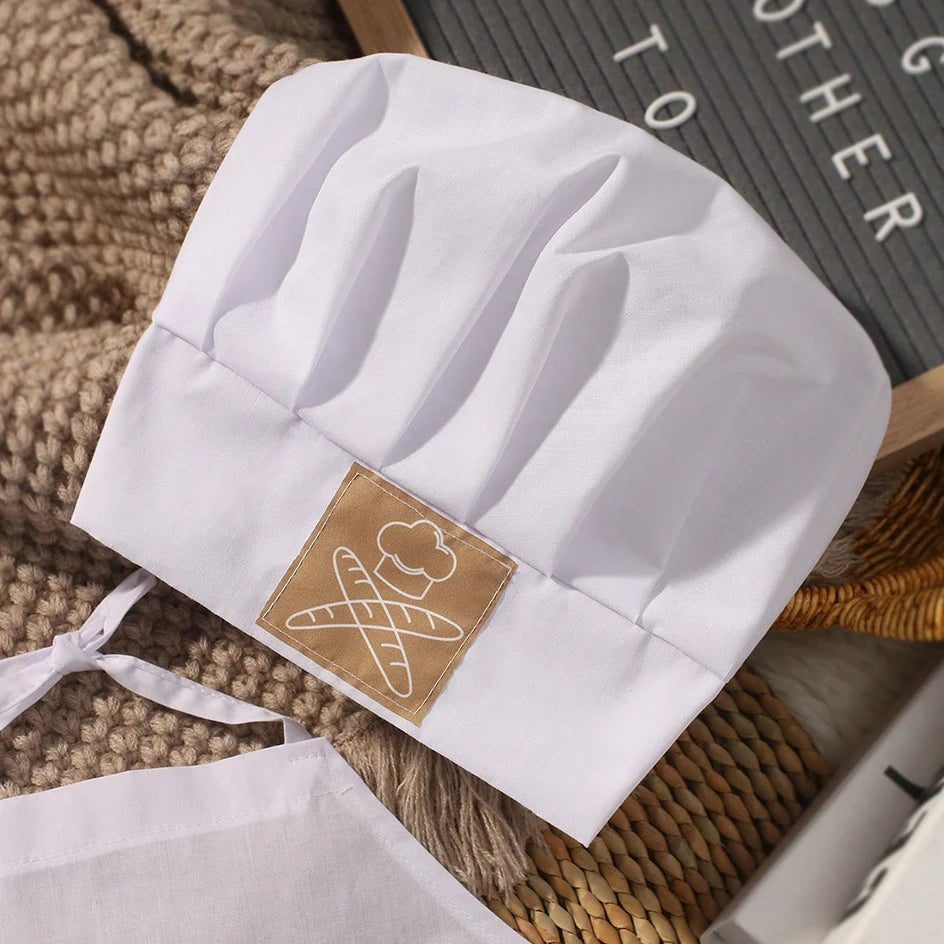 Ylsteed Newborn Chef Set for Photo Shooting Baby Boy Photo Props Bread Print Newborn Picture Idear Infant Photography Outfits