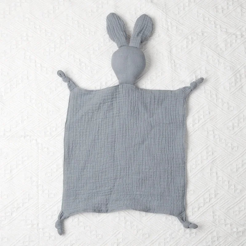 Baby Cotton Muslin Comforter Blanket Bunny Muslin Towel Soft Newborn Sleeping Dolls Cute Cat Kids Sleep Toy  Cloth Blanket