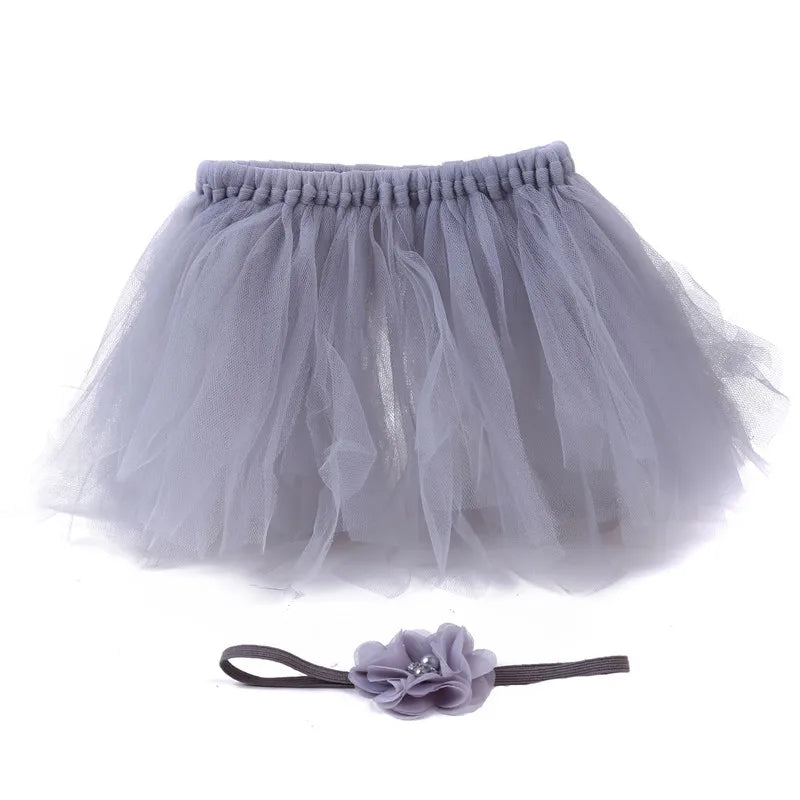 Baby Newborn Photography Props Cute Princess Infant Costume Outfit With Flower Headband Accesssories Baby Girls Dress Tutu Skirt