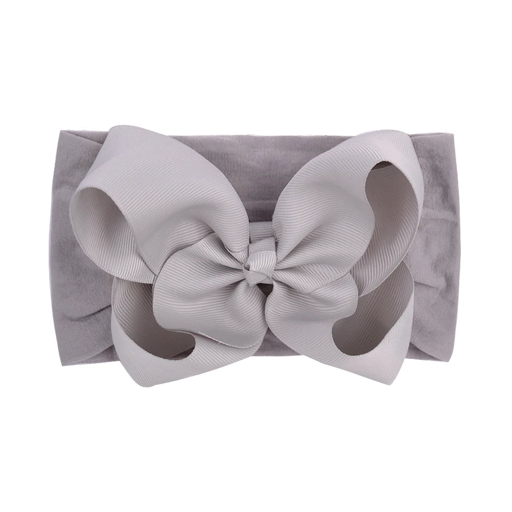 1Pcs Solid Large Baby Bows Cables Turban Headband for Kids Girls Handmade Newborn Toddle Headwear Hair Accessories Wholesale