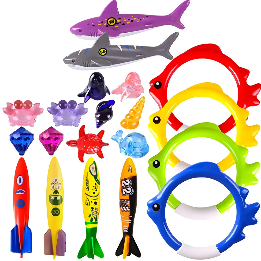 20Pcs Summer Pool Diving Toys Multicolor Pool Games Sinking Toy Creative Underwater Diving Toys Swimming Pool Accessories