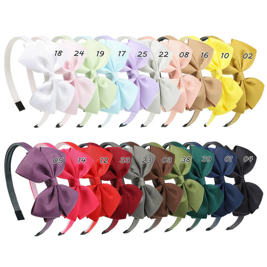 Cute Solid Color Bowknot Hair Band For Baby Kids Ribbon Handmade Hair Bows Hairbands Headband Headwear Girls Hair Accessories