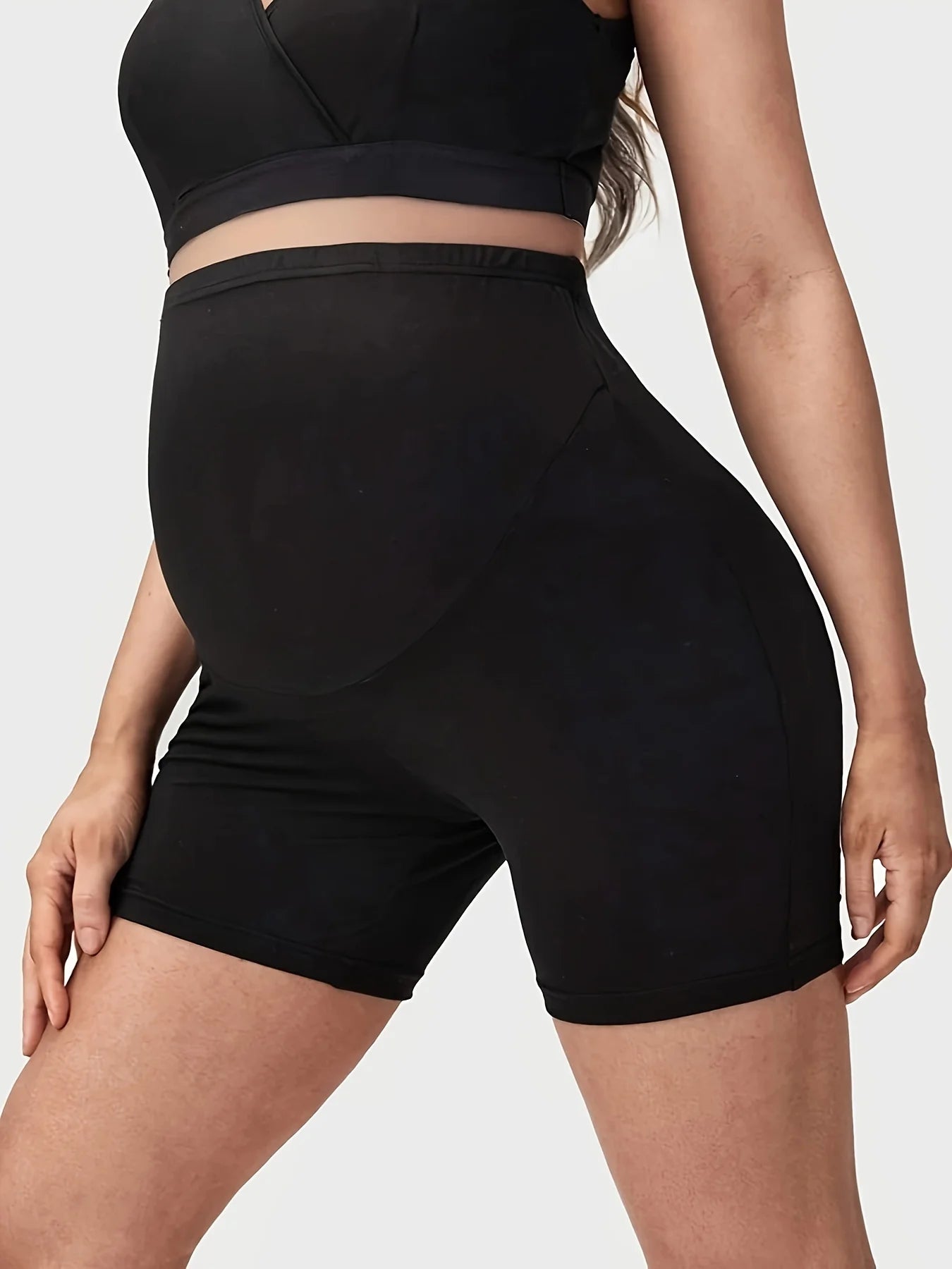 Maternity Solid Color Casual Shorts