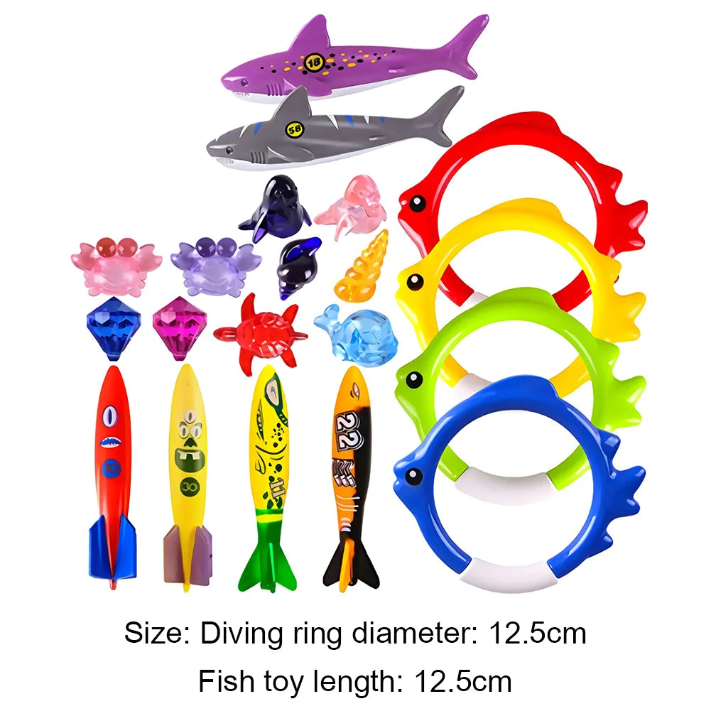 20Pcs Summer Pool Diving Toys Multicolor Pool Games Sinking Toy Creative Underwater Diving Toys Swimming Pool Accessories