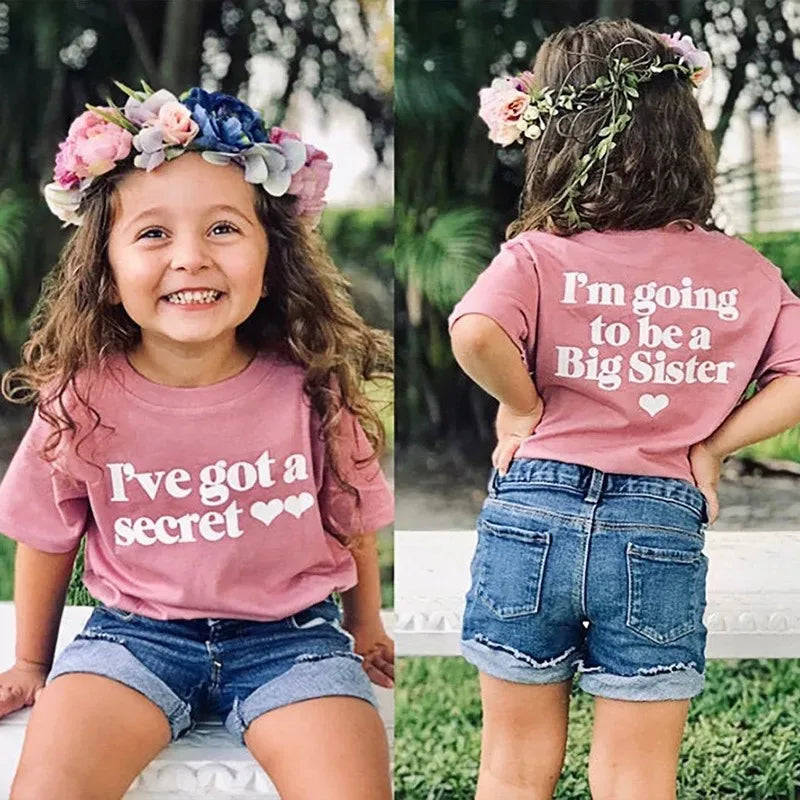 Baby Big Sister Girl Shirt Clothes Cotton Kid Girls Summer Clothes Child T Shirt Tops for Kids Girls Funny Tee Shirt