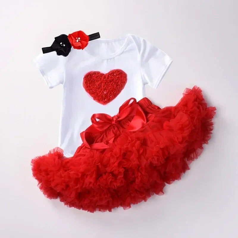 1 Year Baby Girl Clothes Birthday Party Tutu Skirt Headband Set Newborn Baby Girls Outfits Toddler Infant Girls Costume