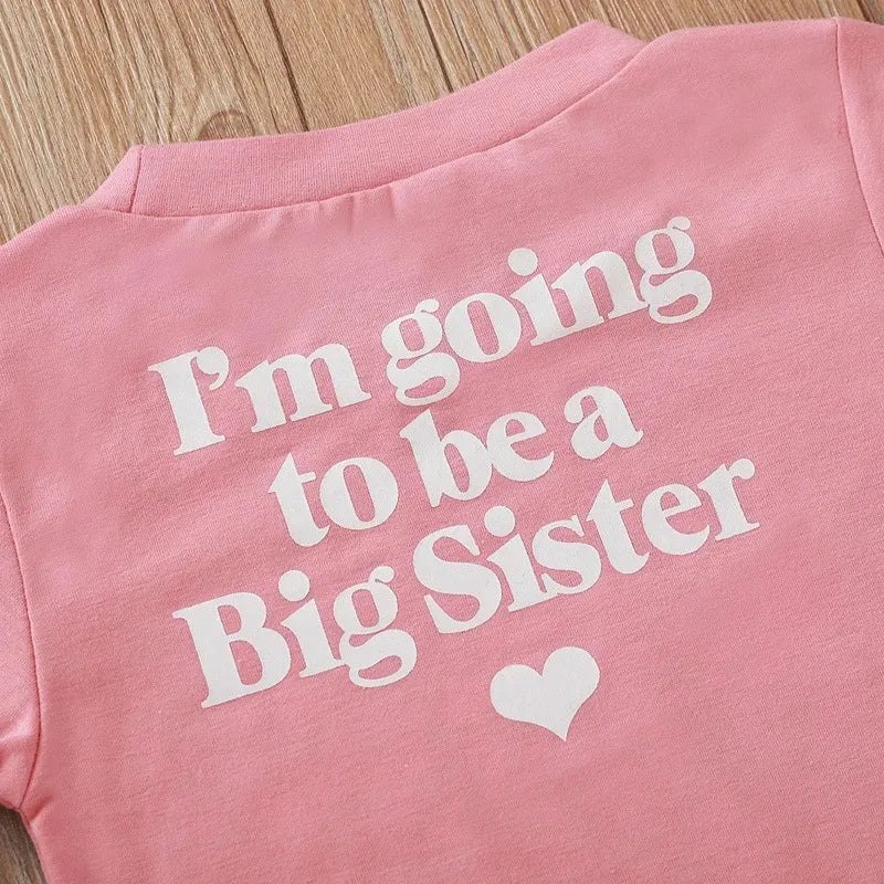 Baby Big Sister Girl Shirt Clothes Cotton Kid Girls Summer Clothes Child T Shirt Tops for Kids Girls Funny Tee Shirt