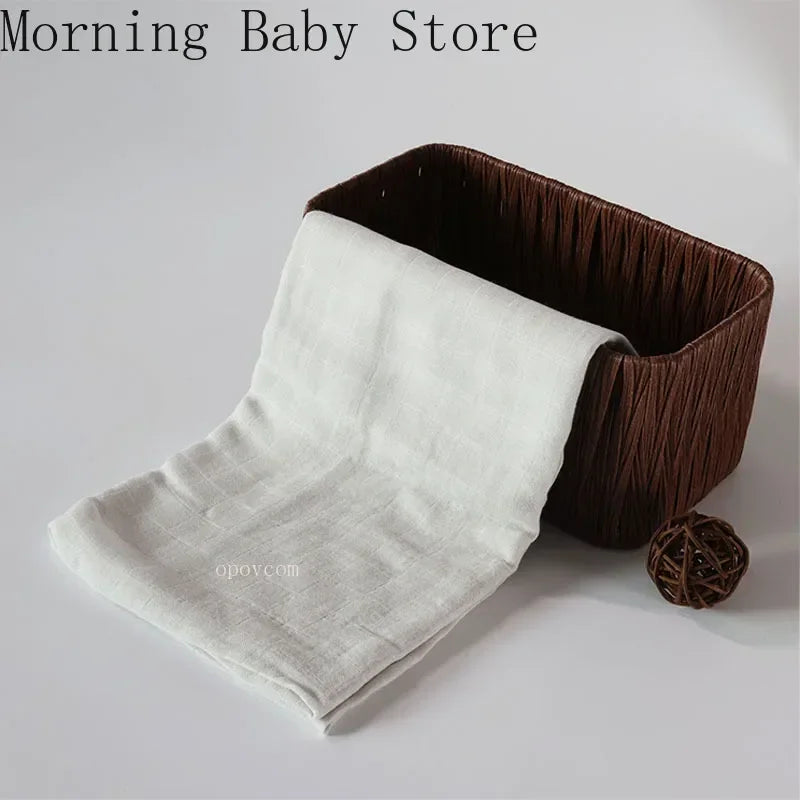 120*120cm Muslin Bamboo Baby Blanket Soft 2 Layers Newborn Swaddle Wrap Bath Towel Blanket Infant Sleepsack Stroller Cover 0-36M