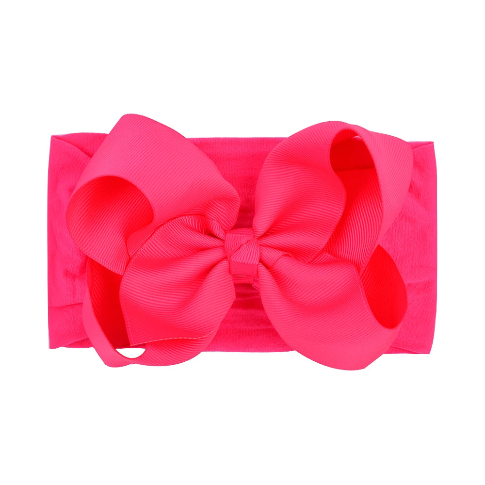 1Pcs Solid Large Baby Bows Cables Turban Headband for Kids Girls Handmade Newborn Toddle Headwear Hair Accessories Wholesale