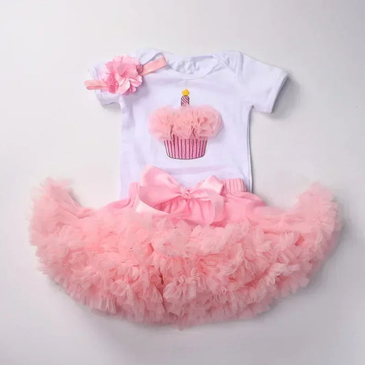 1 Year Baby Girl Clothes Birthday Party Tutu Skirt Headband Set Newborn Baby Girls Outfits Toddler Infant Girls Costume