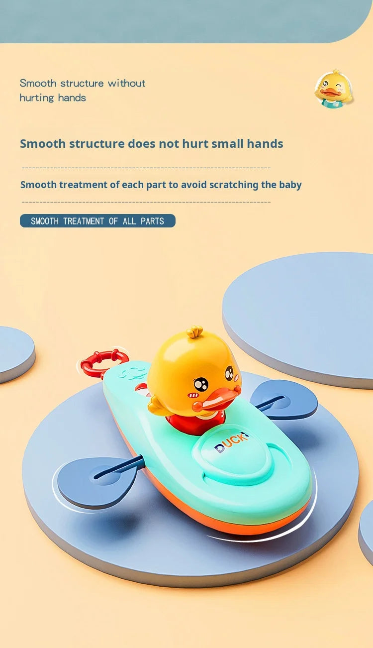 1 Pc Little Yellow Duck Kayak Toy Swimming Pool Bathroom Toy Classic Water Toy Cute Bath Toys Cartoon Little Yellow Duck Boatin