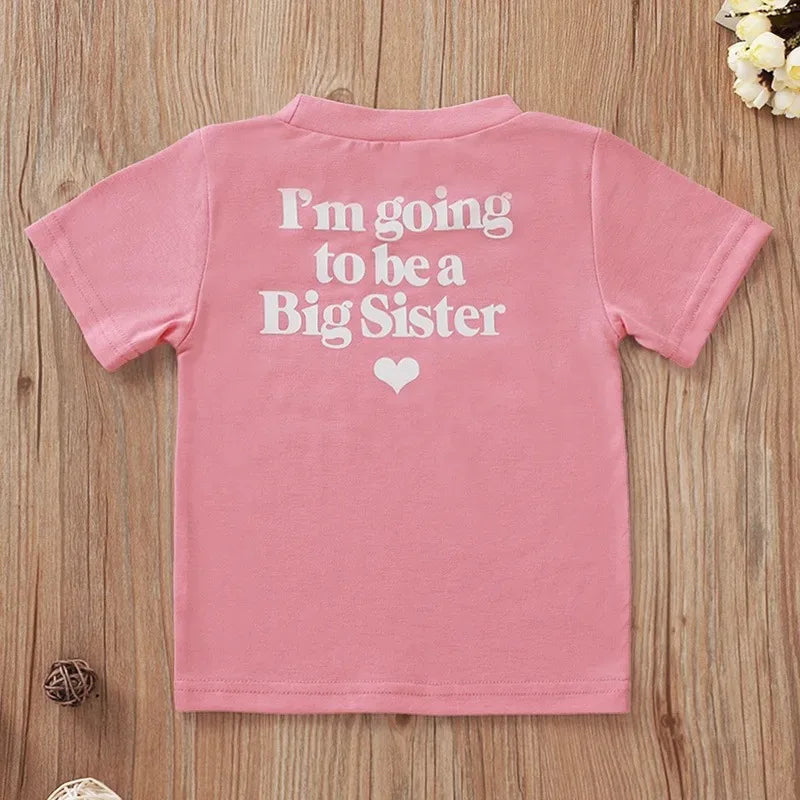 Baby Big Sister Girl Shirt Clothes Cotton Kid Girls Summer Clothes Child T Shirt Tops for Kids Girls Funny Tee Shirt