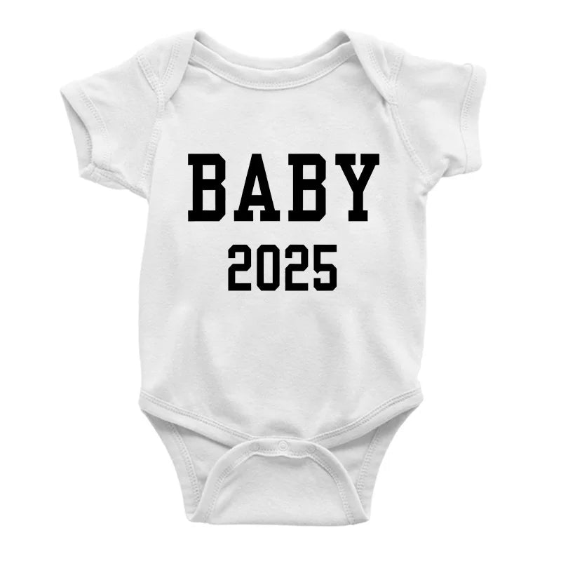 Baby Announcement Coming Soon 2025 Newborn Baby Romper Casual Boys Girls Bodysuit Body Pregnancy Reveal Clothes Infant Jumpsuit