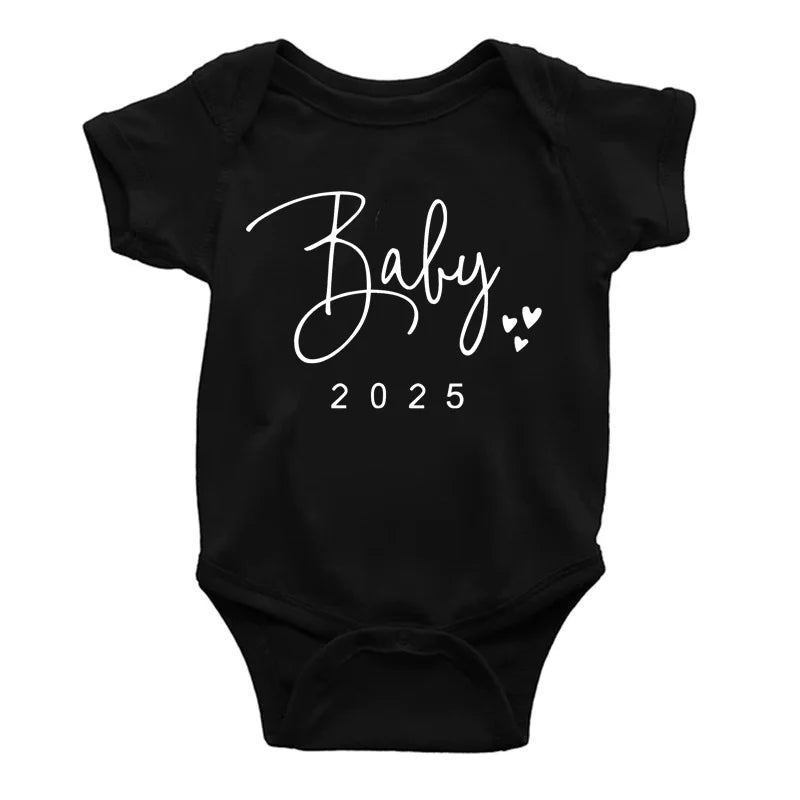 Baby Announcement Coming Soon 2025 Newborn Baby Romper Casual Boys Girls Bodysuit Body Pregnancy Reveal Clothes Infant Jumpsuit