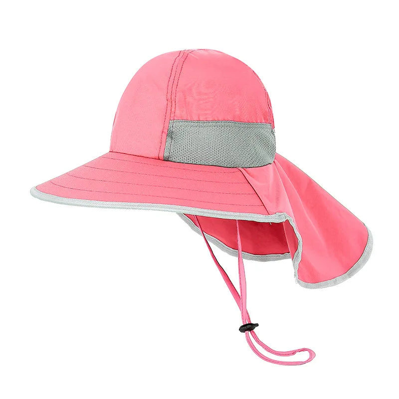 Kids Summer Hat Girls Boys Sun Hat with Neck Flap UV Protection Safari Hat Baby Child Summer Travel Cap 2-12 Years Old