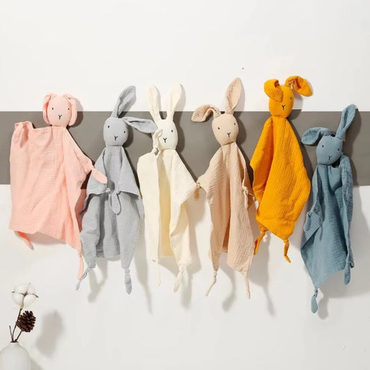 Muslin Baby Comfort Towel Cotton Comforter Blanket Soft Newborn Sleeping Dolls Kids Fashion Sleep Toy Soothe Appease Towel Bibs