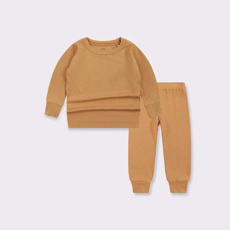 Striped Bamboo Fiber Toddler Pajamas Set Soft Kid Baby Boy Girl Clothes Long-Sleeve Baby Clothing Set Sleepwear for Girls