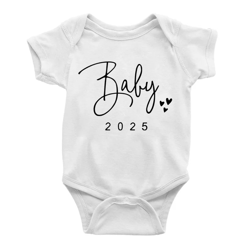 Baby Announcement Coming Soon 2025 Newborn Baby Romper Casual Boys Girls Bodysuit Body Pregnancy Reveal Clothes Infant Jumpsuit