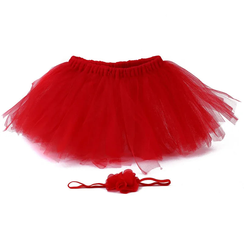 Baby Newborn Photography Props Cute Princess Infant Costume Outfit With Flower Headband Accesssories Baby Girls Dress Tutu Skirt